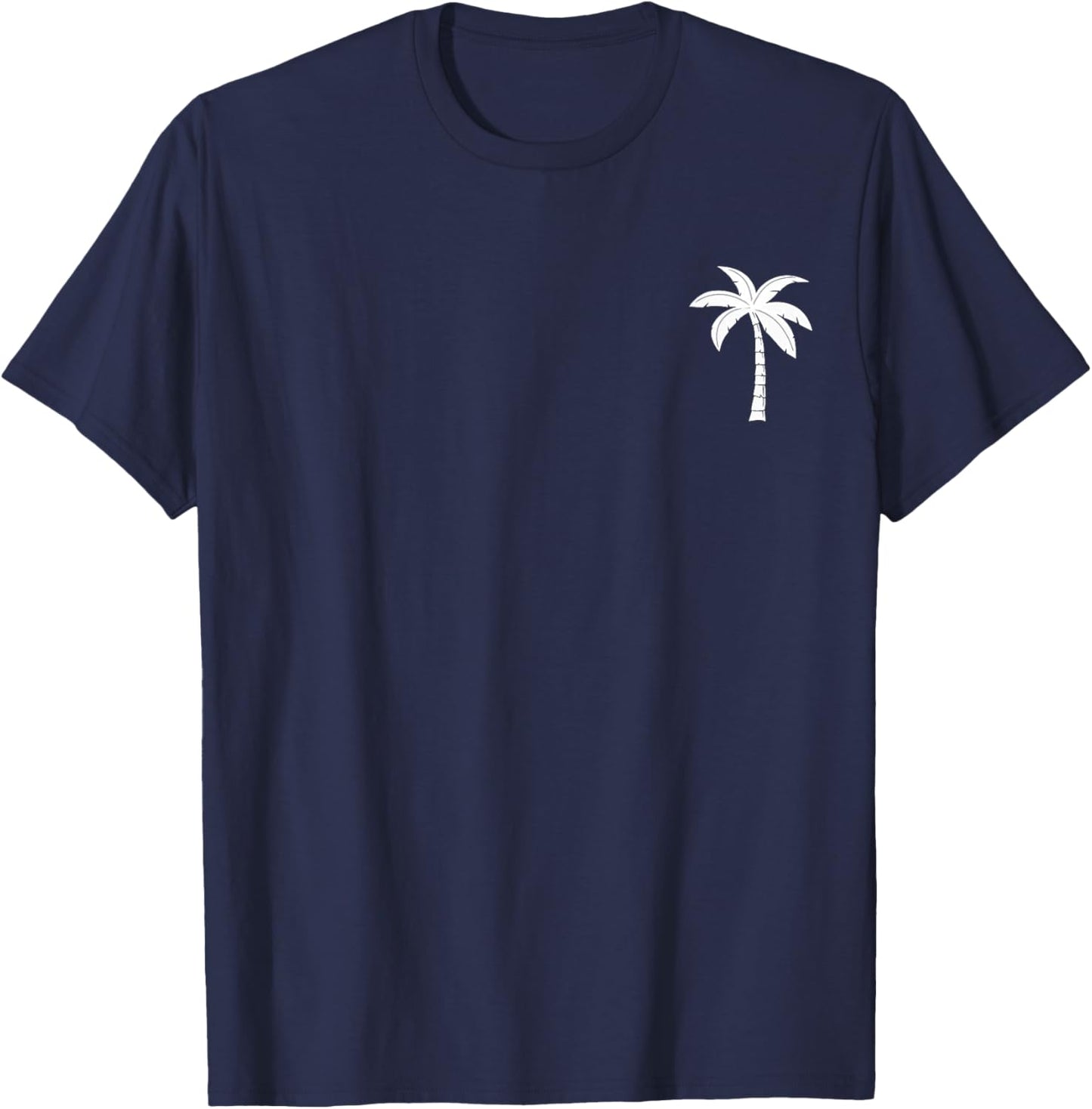 Cool Summer Vacation Men Women Beach Palm Tree T-Shirt - T-Shirt | Navy