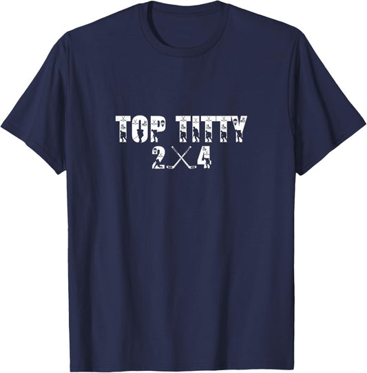 Top Titty Hockey 2x4 Funny Puck Enthusiasts Fans T-Shirt - T-Shirt | Navy
