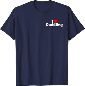 I Love Heart Cuddling Cuddles T-Shirt - T-Shirt | Navy