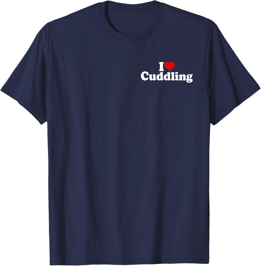I Love Heart Cuddling Cuddles T-Shirt - T-Shirt | Navy