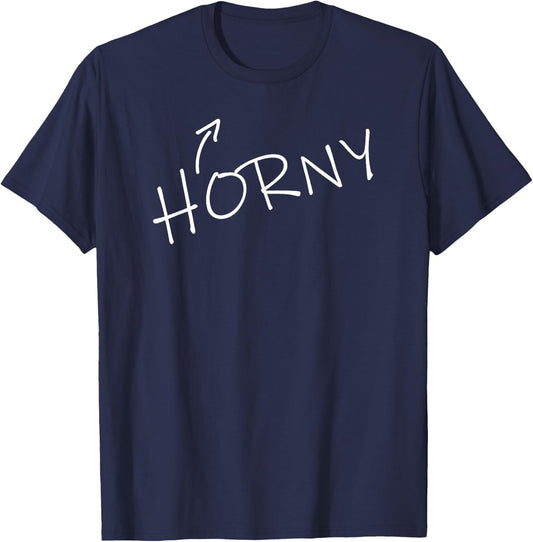 HORNY Halloween Costume Funny Adult Humor Sarcastic T-Shirt - T-Shirt | Navy