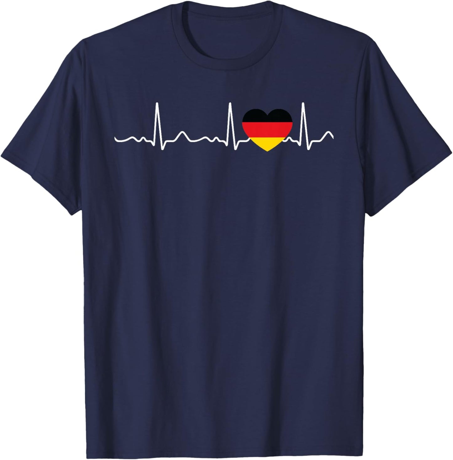 Deutschland - Herzschlag, Puls, Herzlinie, EKG T-Shirt - T-Shirt | Navy