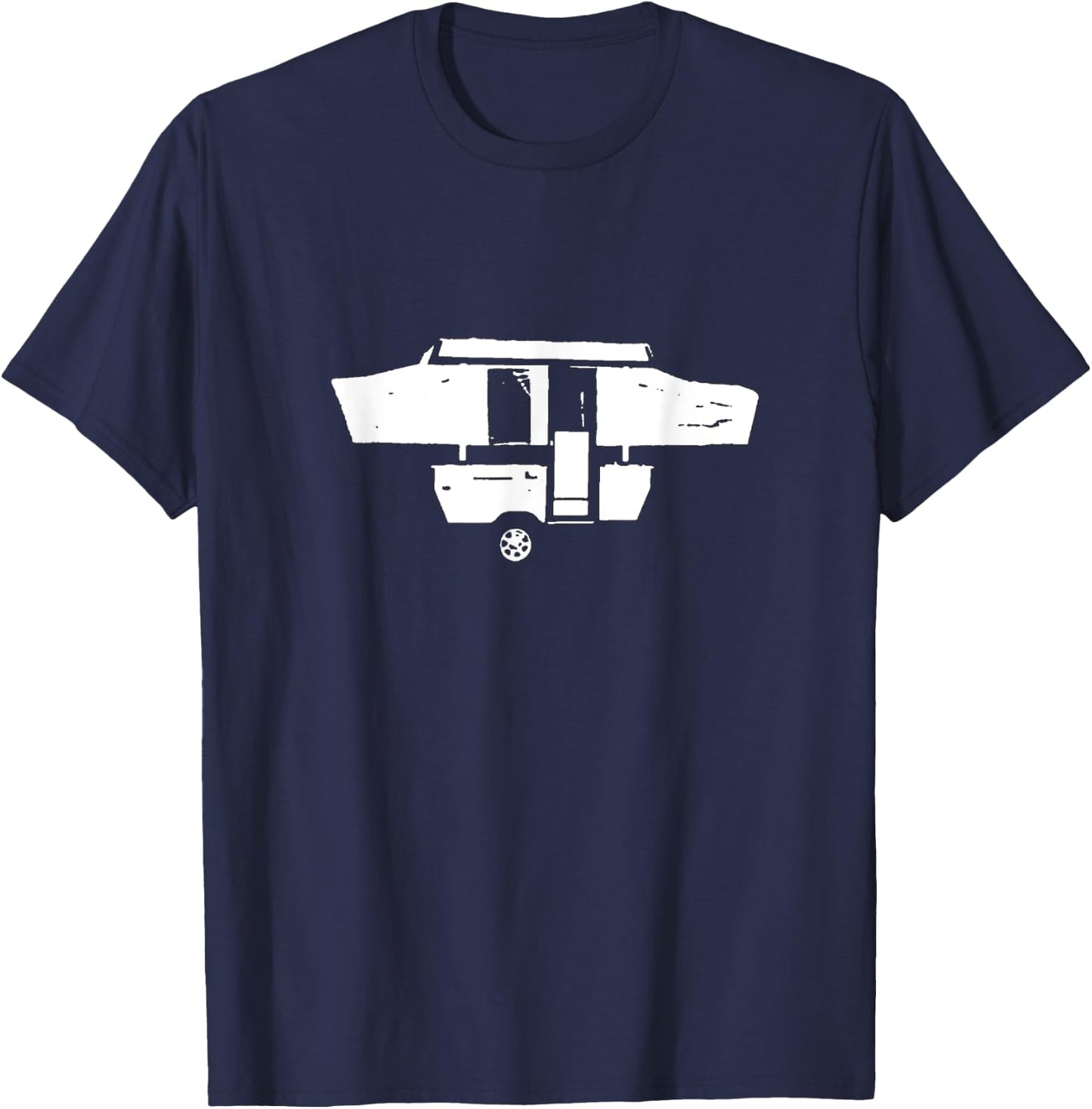 Distressed Pop-Up Camper Silhouette T-Shirt - T-Shirt | Navy