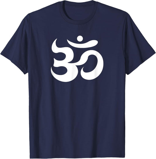 Family Yoga Sign with Om Symbol Design T-Shirt - T-Shirt | Navy
