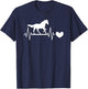 Cute Horse Lover Horseback Riding Heartbeat Horse T-Shirt - T-Shirt | Navy