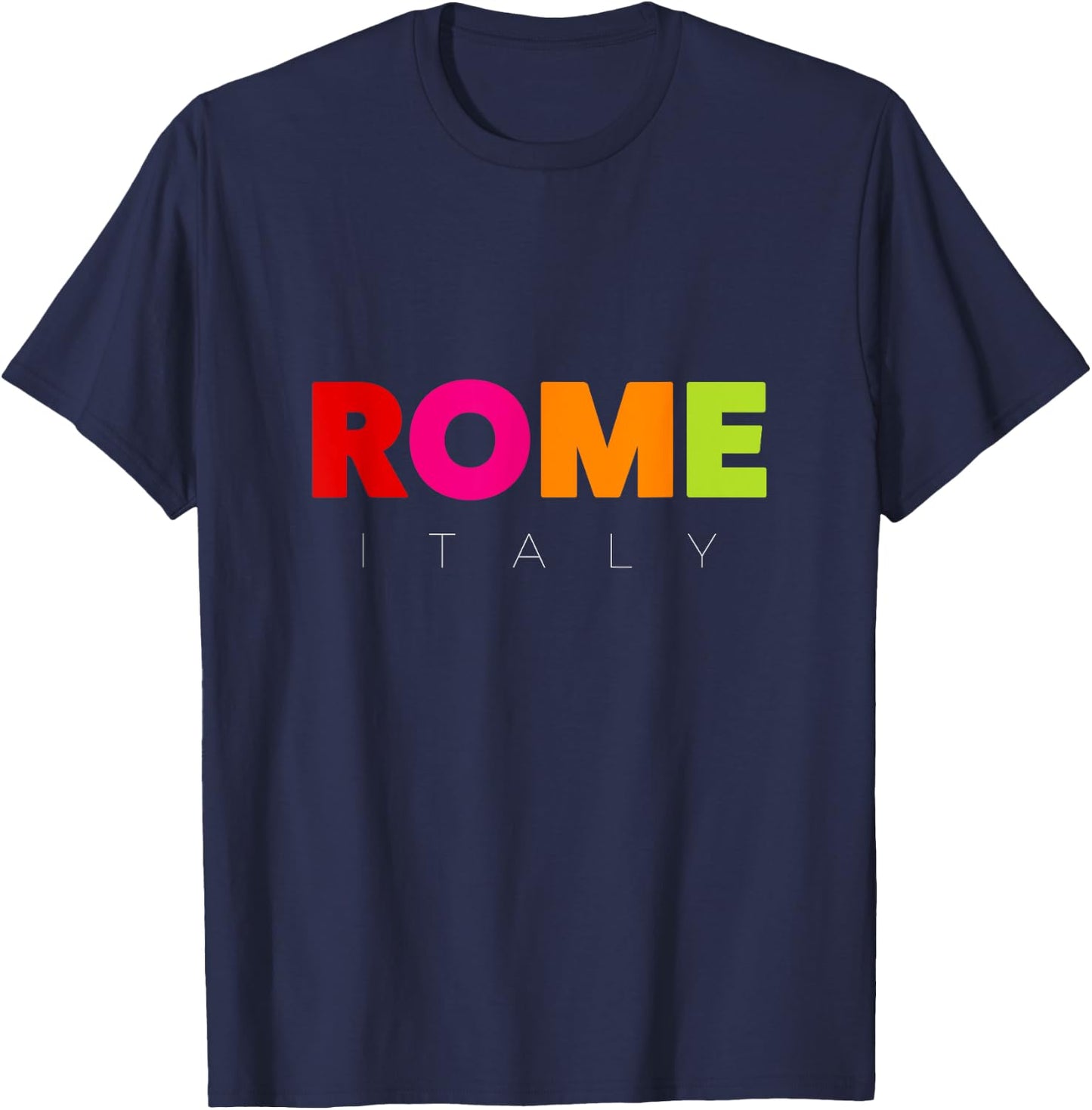 Cool Men's Women's Kids Colorful Rome Italy Graphic Design T-Shirt - T-Shirt | Navy