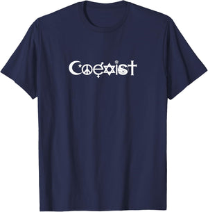 Coexist Peace Religion Equality Rights Humanity Spirituality T-Shirt - T-Shirt | Navy