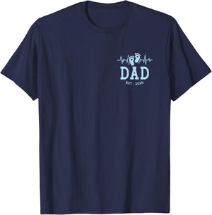 Boy Dad Est 2026 New Daddy Baby Expecting First Fathers Day T-Shirt - T-Shirt | Navy