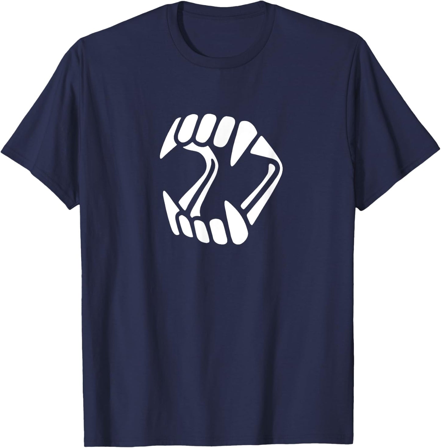Funny plastic vampire horror false teeth Halloween T-Shirt - T-Shirt | Navy