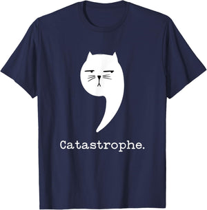 Sarcastic Cat Attitude Funny Castastrophe Grammar Nerd Joke Women Kids T-Shirt - T-Shirt | Navy