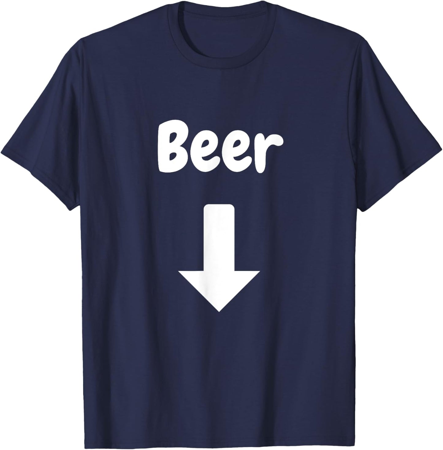 Beer with arrow pointing belly T-Shirt - T-Shirt | Navy