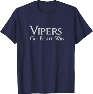 Go Vipers Football Baseball Basketball Cheer Sports Spirit T-Shirt - T-Shirt | Navy