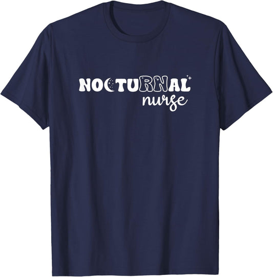 Nocturnal RN Night Shift Nurse T-Shirt - T-Shirt | Navy