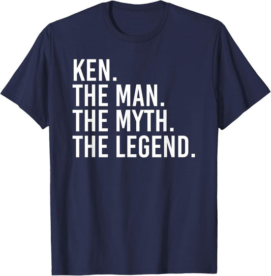 KEN. THE MAN. THE MYTH. THE LEGEND. Funny Gift T-Shirt - T-Shirt | Navy