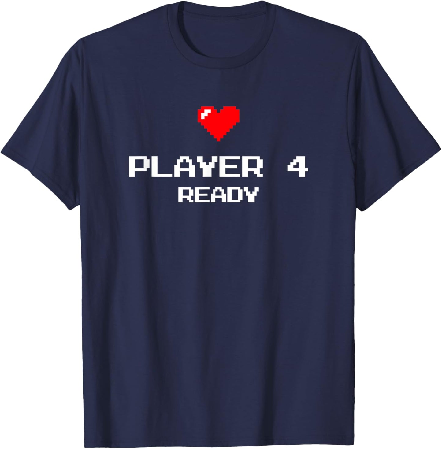 Player 4 Brother Sister - Retro Gaming - Baby Announcement T-Shirt - T-Shirt | Navy