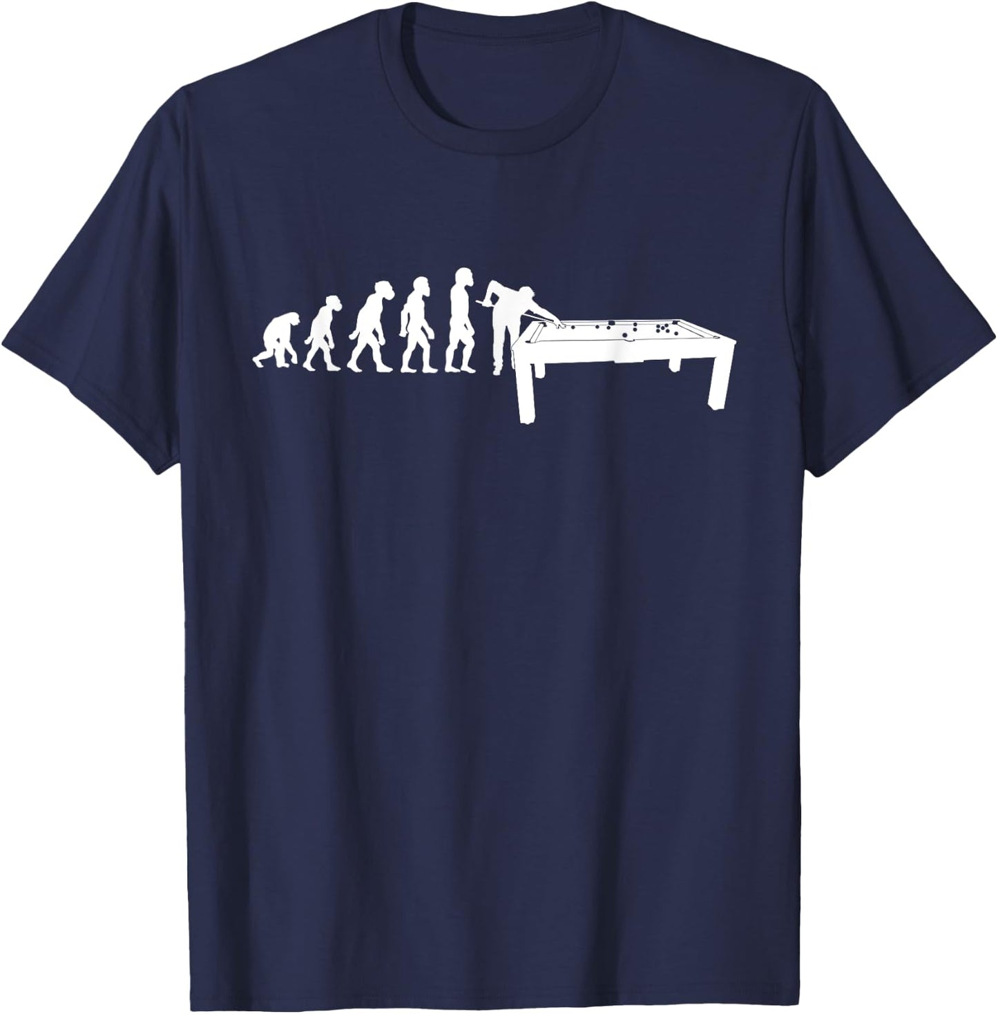 Funny Human Billiards Evolution 8 Ball Pool Cue Stick Player T-Shirt - T-Shirt | Navy