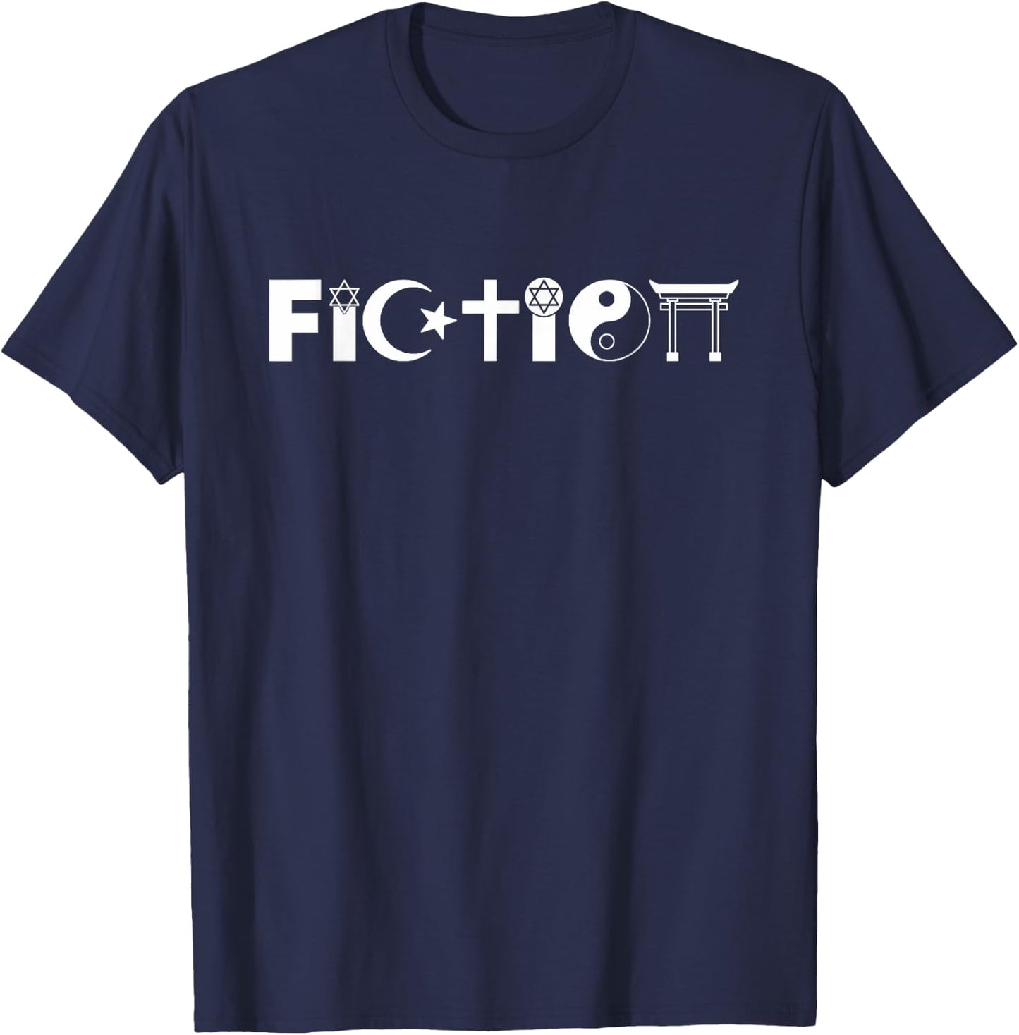 Fiction Antichrist Symbol Agnosticism Anti Religion Atheist T-Shirt - T-Shirt | Navy