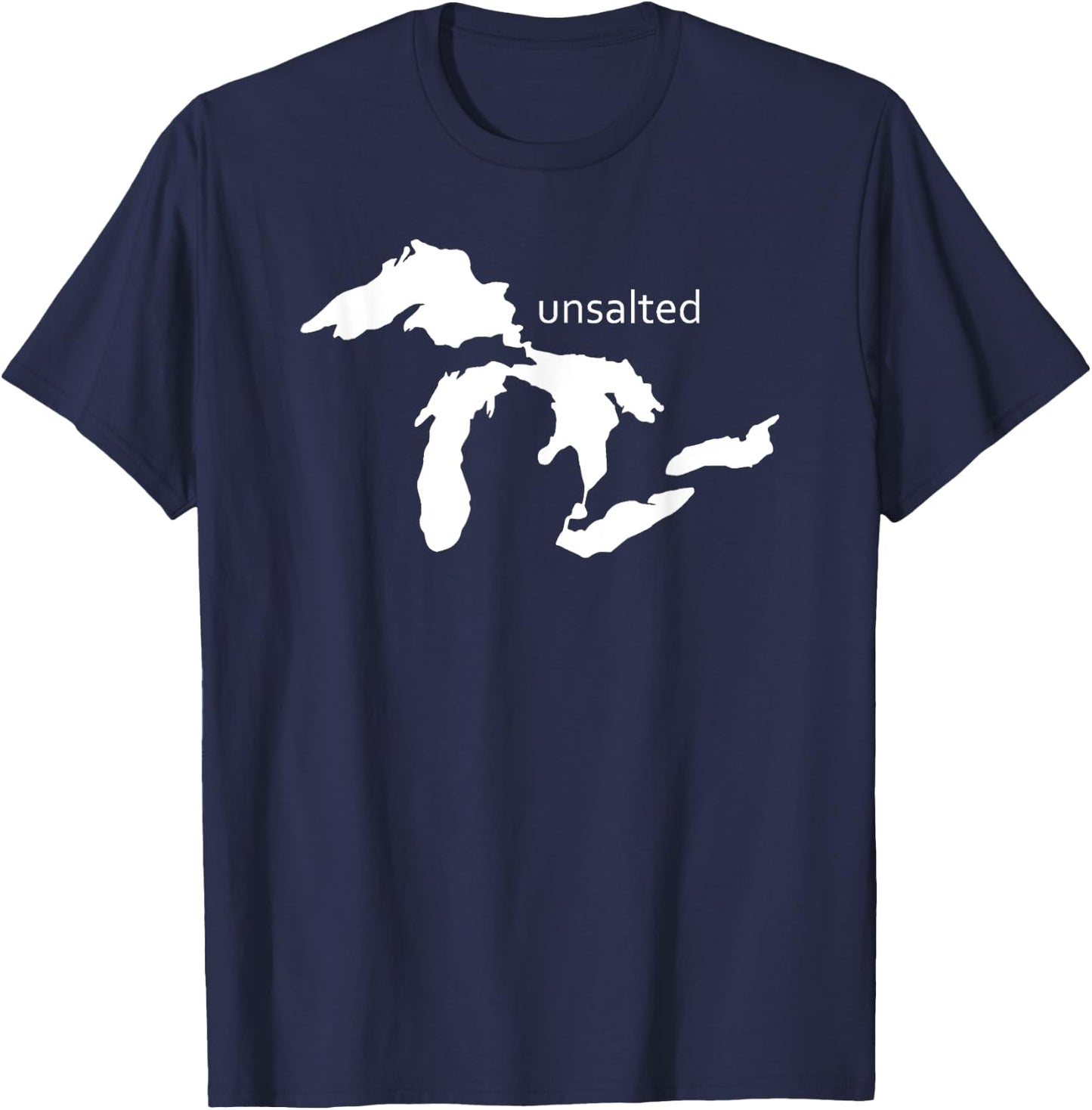 Michigan Unsalted Great Lakes Shirt , Women, Youth T-Shirt - T-Shirt | Navy