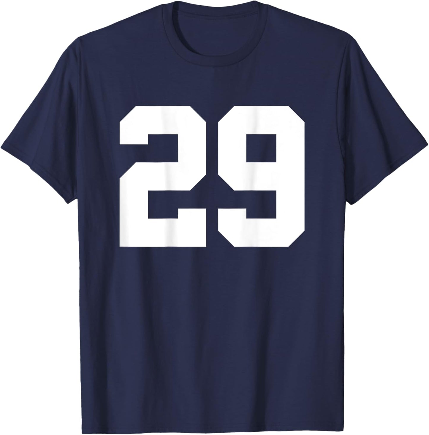 Number 29 (on Back) Sports Team Jersey Number T-Shirt - T-Shirt | Navy
