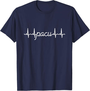 PACU Heart Pulse EKG Nurses Medical White design T-Shirt - T-Shirt | Navy