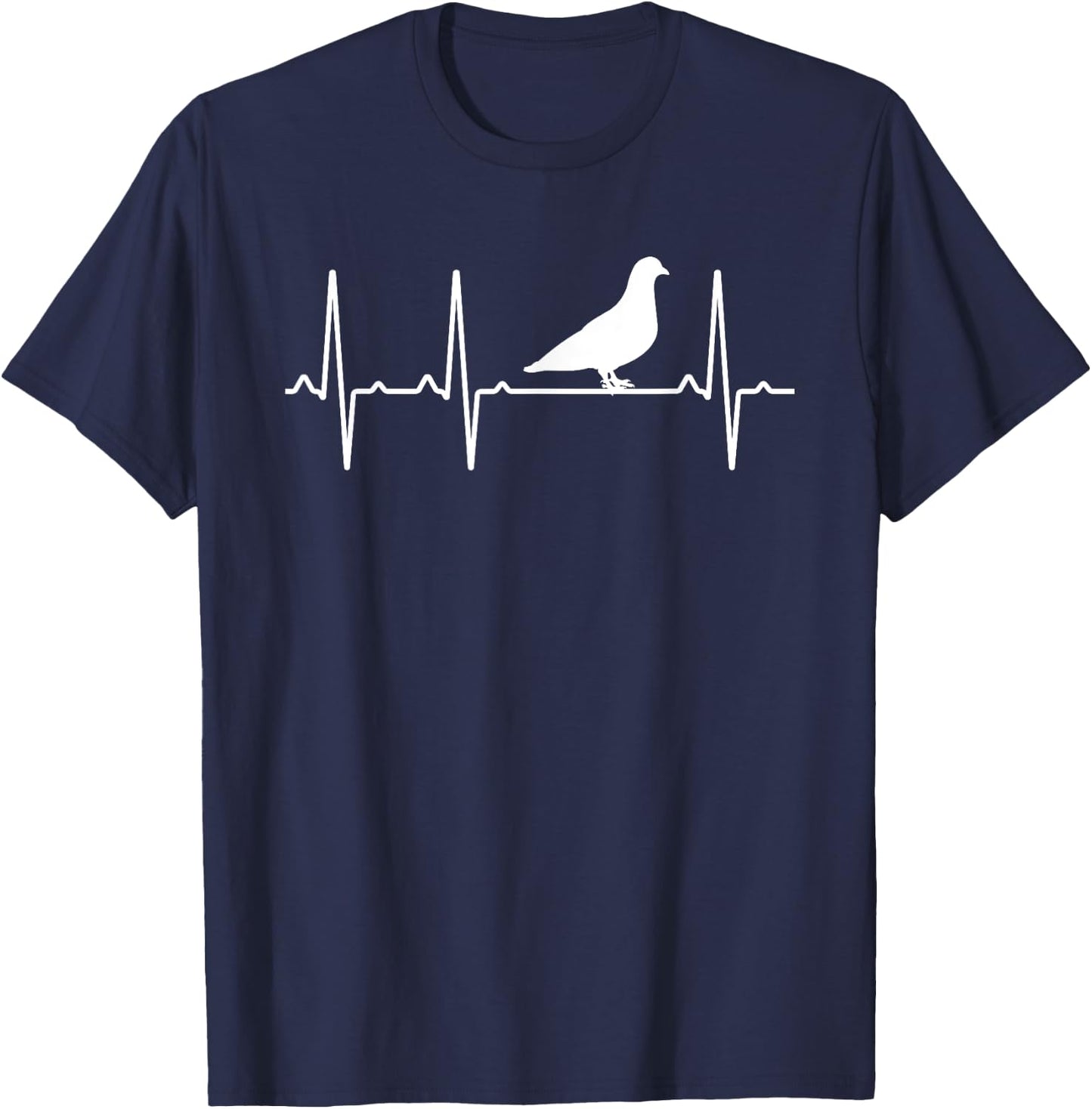 Pigeon Heartbeat Gift Women Bandtail Bird Dove Lover T-Shirt - T-Shirt | Navy