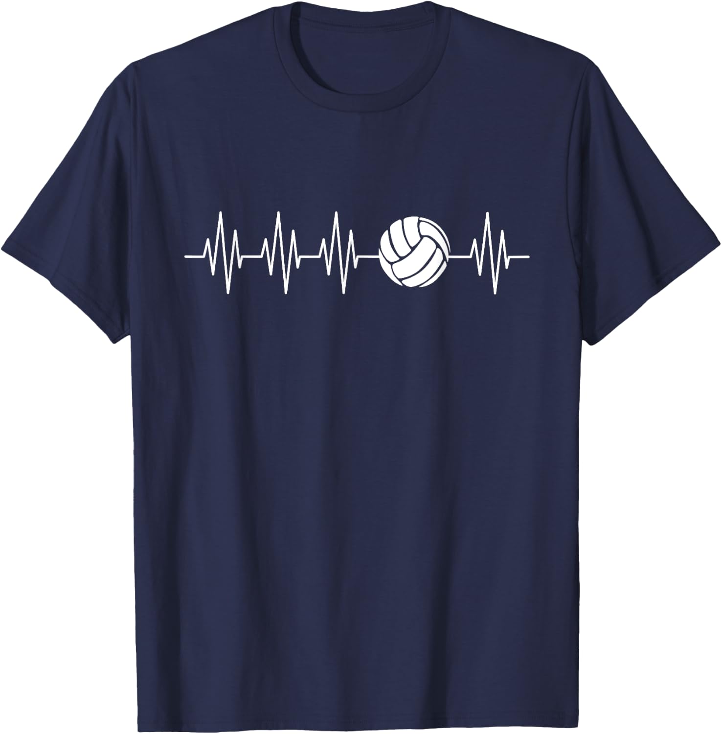 Funny Heartbeat Volleyball Player Athlete Ball Game Outfit T-Shirt - T-Shirt | Navy