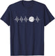Funny Heartbeat Volleyball Player Athlete Ball Game Outfit T-Shirt - T-Shirt | Navy