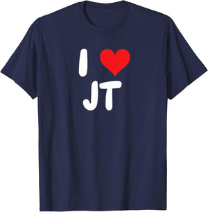 I Love JT - Heart - Name T-Shirt - T-Shirt | Navy