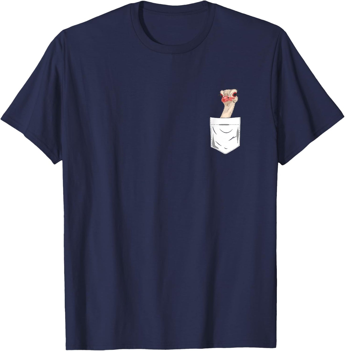 Ostrich Bird in the Pocket Funny Ostrich T-Shirt - T-Shirt | Navy