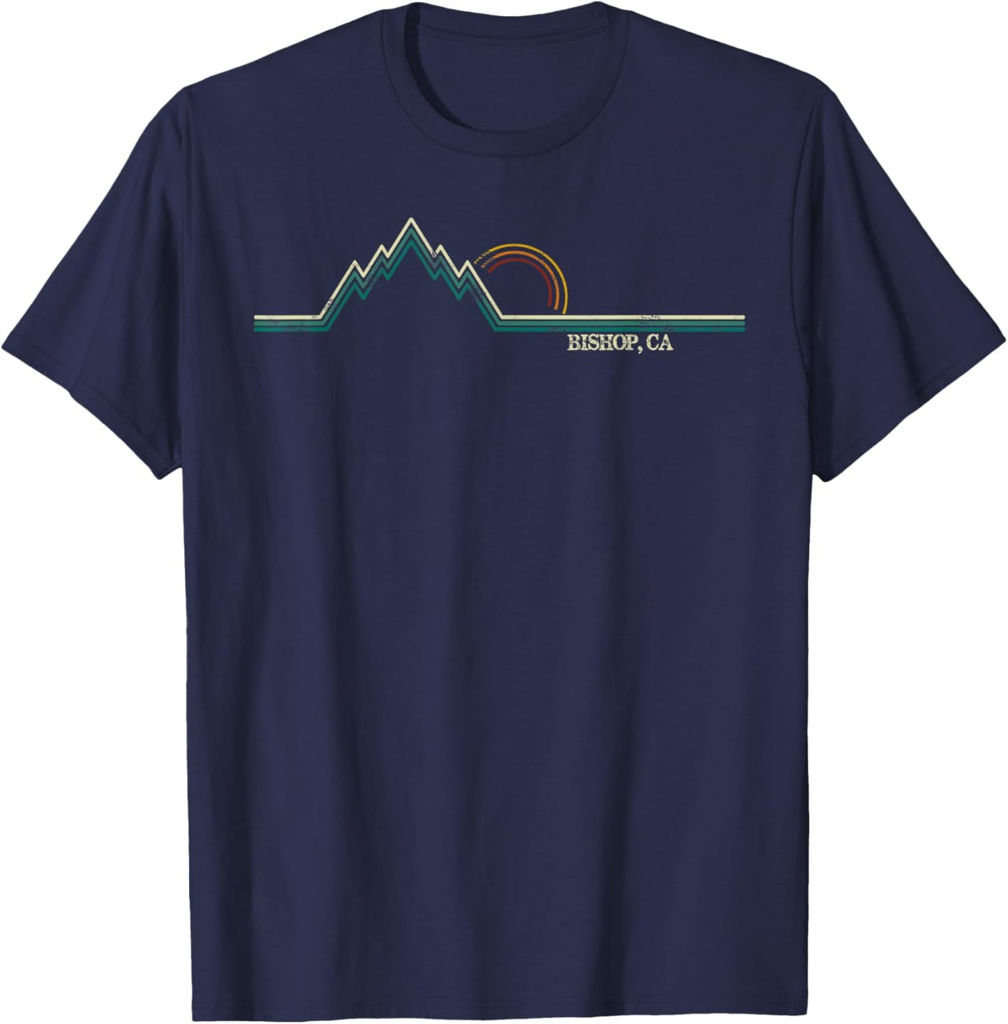Retro Mountains Bishop, California Summer Hiking Women Kids T-Shirt - T-Shirt | Navy
