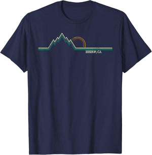 Retro Mountains Bishop, California Summer Hiking Women Kids T-Shirt - T-Shirt | Navy