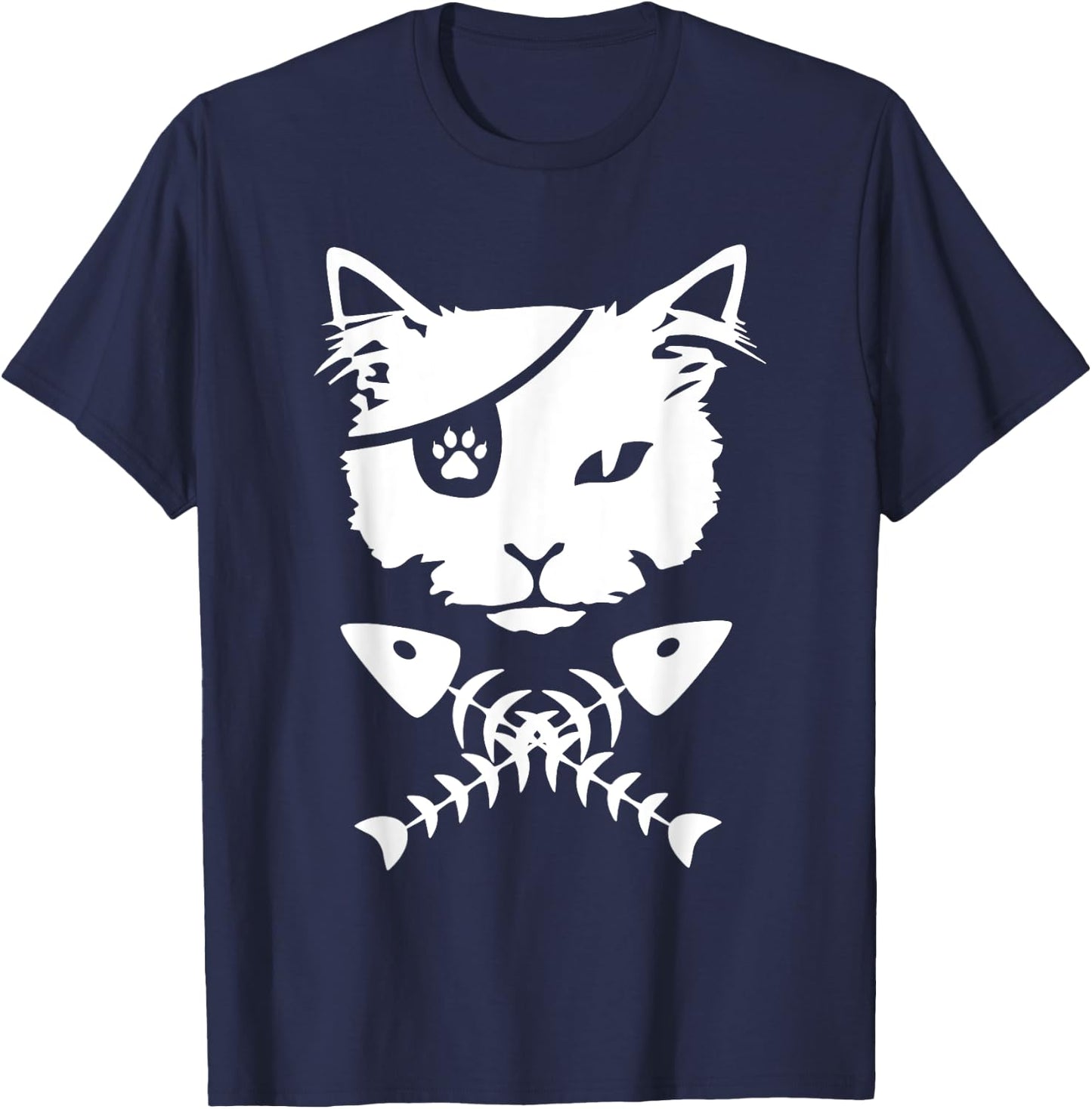Cute pirate cat funny T-Shirt - T-Shirt | Navy