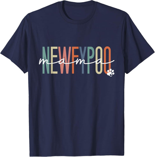 Newfypoo Mama Newfypoo Dog Mom Mother's Day Men Women Girls Kids T-Shirt - T-Shirt | Navy
