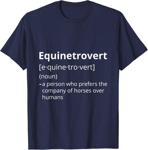 Equinetrovert Definition Description T-Shirt - T-Shirt | Navy