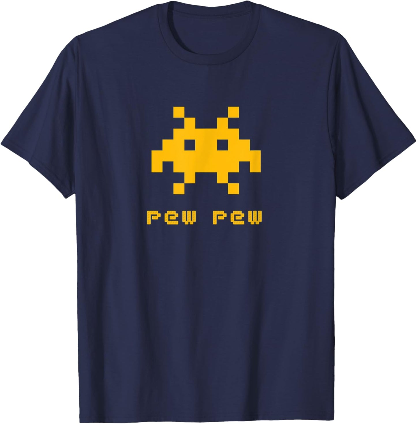 Space Alien Invaders 8-bit Retro UFO Video Gamer T-Shirt - T-Shirt | Navy