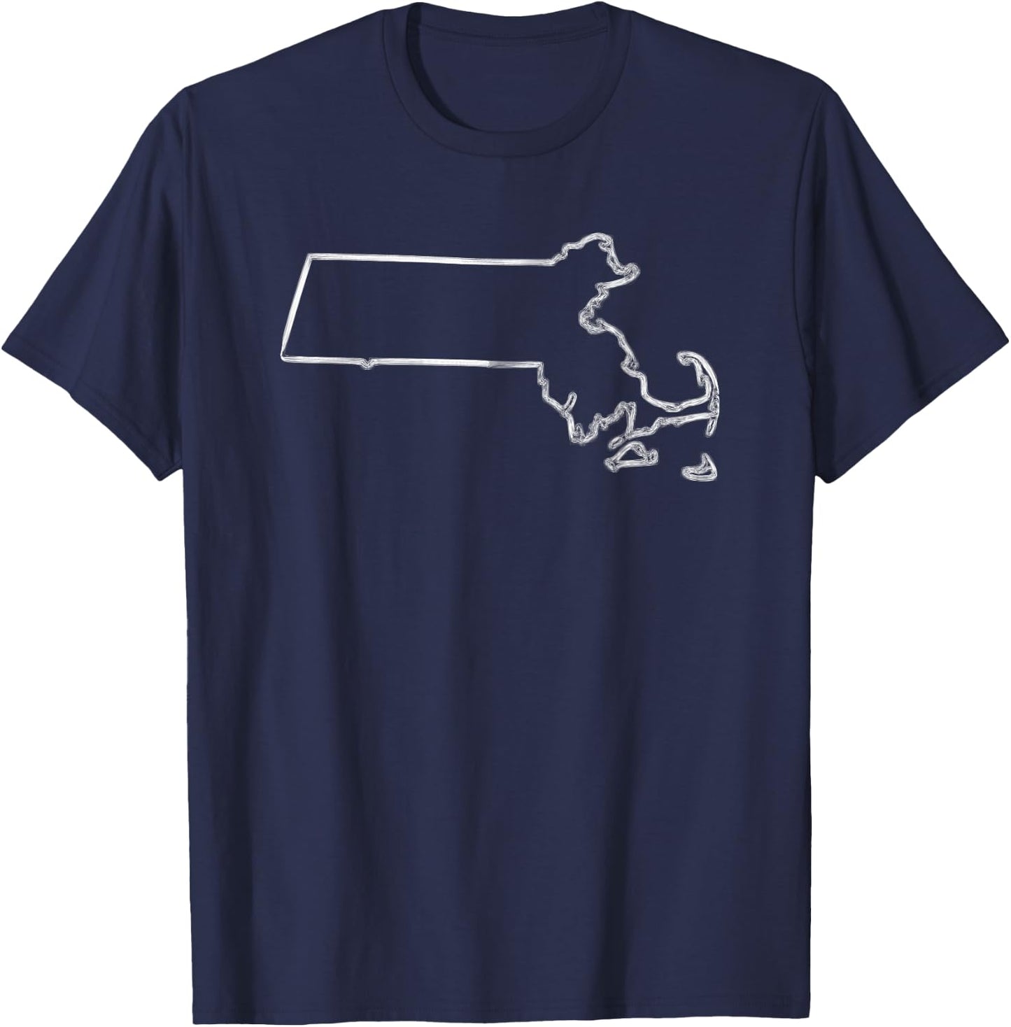 Massachusetts state outline T-Shirt - T-Shirt | Navy