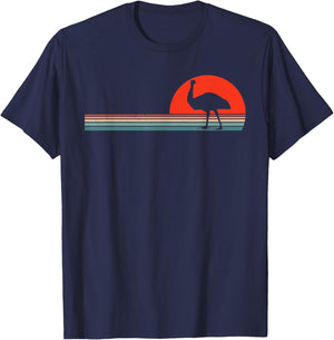 Cool Retro Emu Bird Lover Australian Animal T-Shirt - T-Shirt | Navy