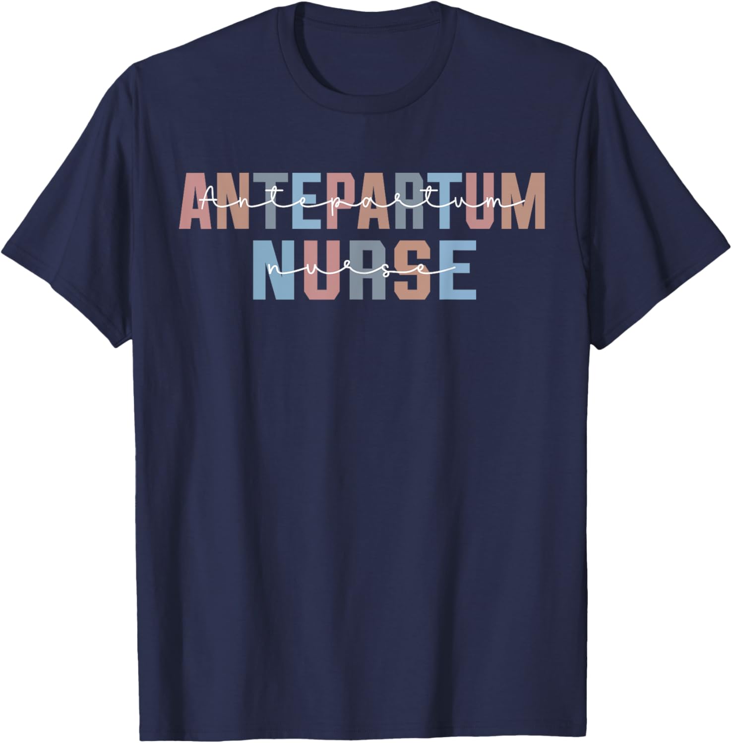 Antepartum Nurse OB/GYN Nurse Groovy T-Shirt - T-Shirt | Navy