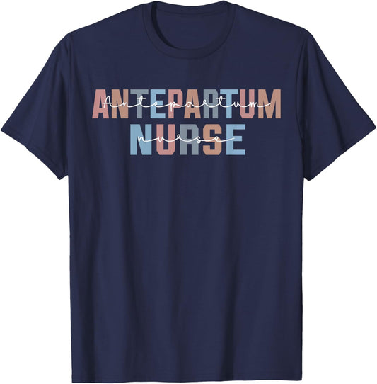 Antepartum Nurse OB/GYN Nurse Groovy T-Shirt - T-Shirt | Navy