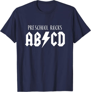 Preschool Rocks for Boys ABCD Rock First Day of Preschool T-Shirt - T-Shirt | Navy