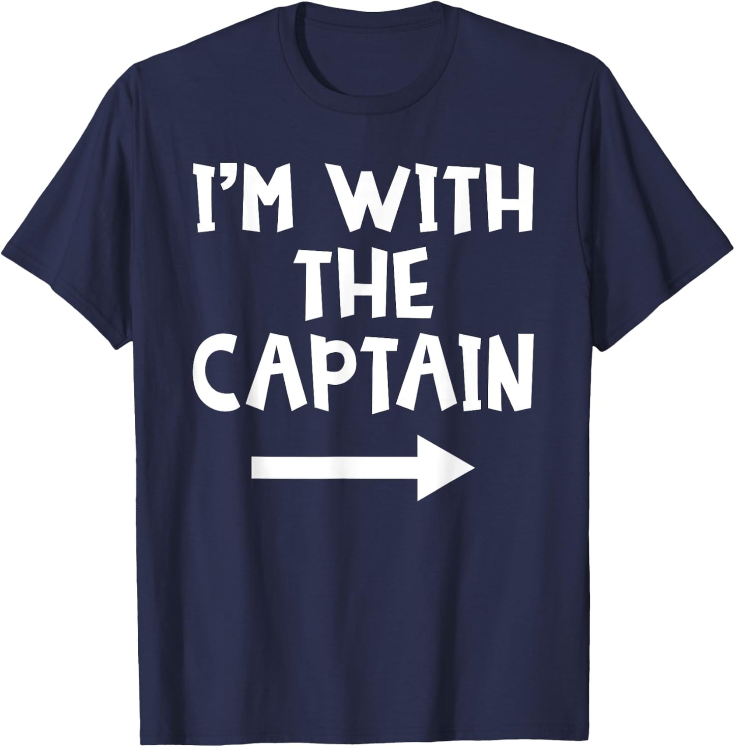 I'm With The Captain Funny Matching Couple Halloween Costume T-Shirt - T-Shirt | Navy