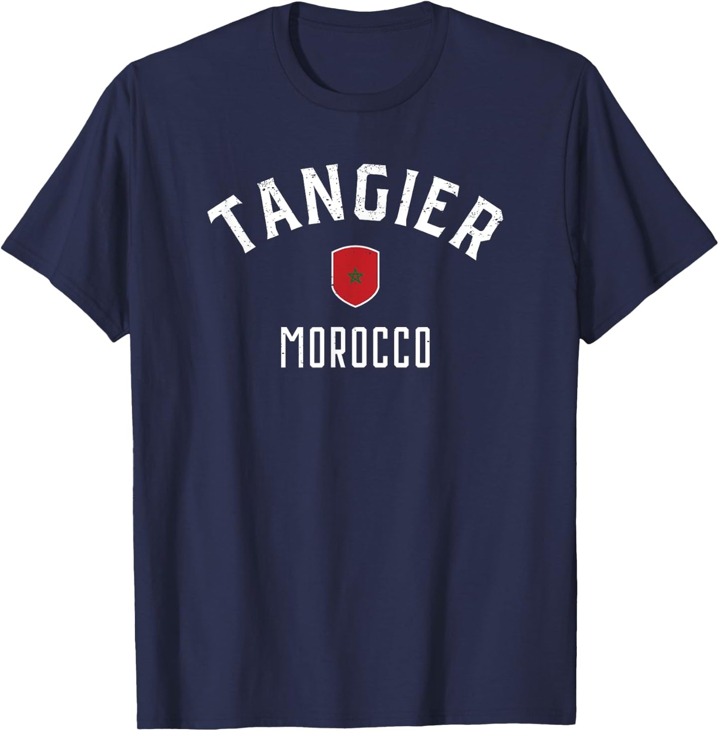 Tangier Morocco - Moroccan Flag Tangier T-Shirt - T-Shirt | Navy