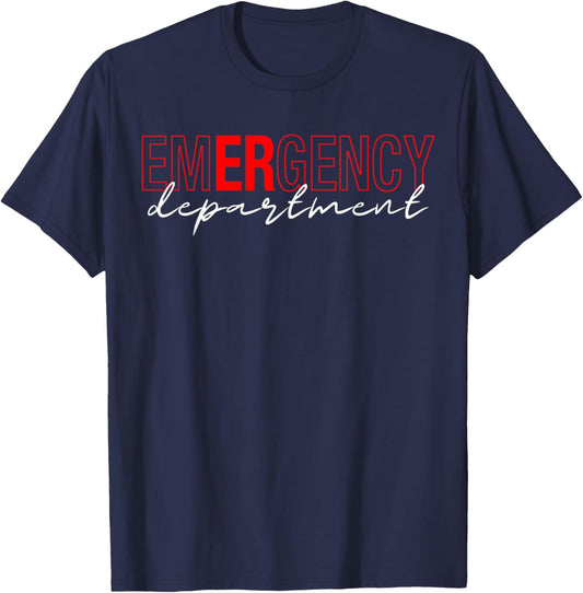 Emergency Room ER RN Nurse Department Healthcare Nursing T-Shirt - T-Shirt | Navy