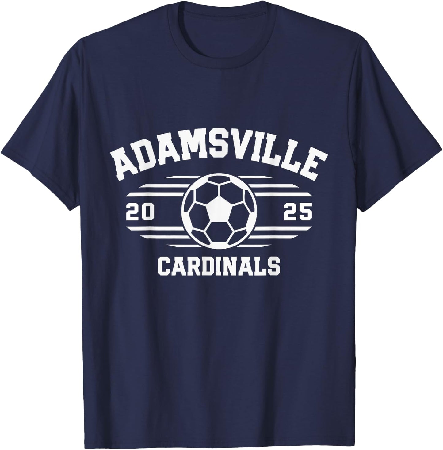 Adamsville Cardinals Soccer Ball 2025 T-Shirt - T-Shirt | Navy