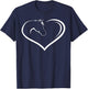 Horse love shirt heart with horse head for rider pony T-Shirt - T-Shirt | Navy