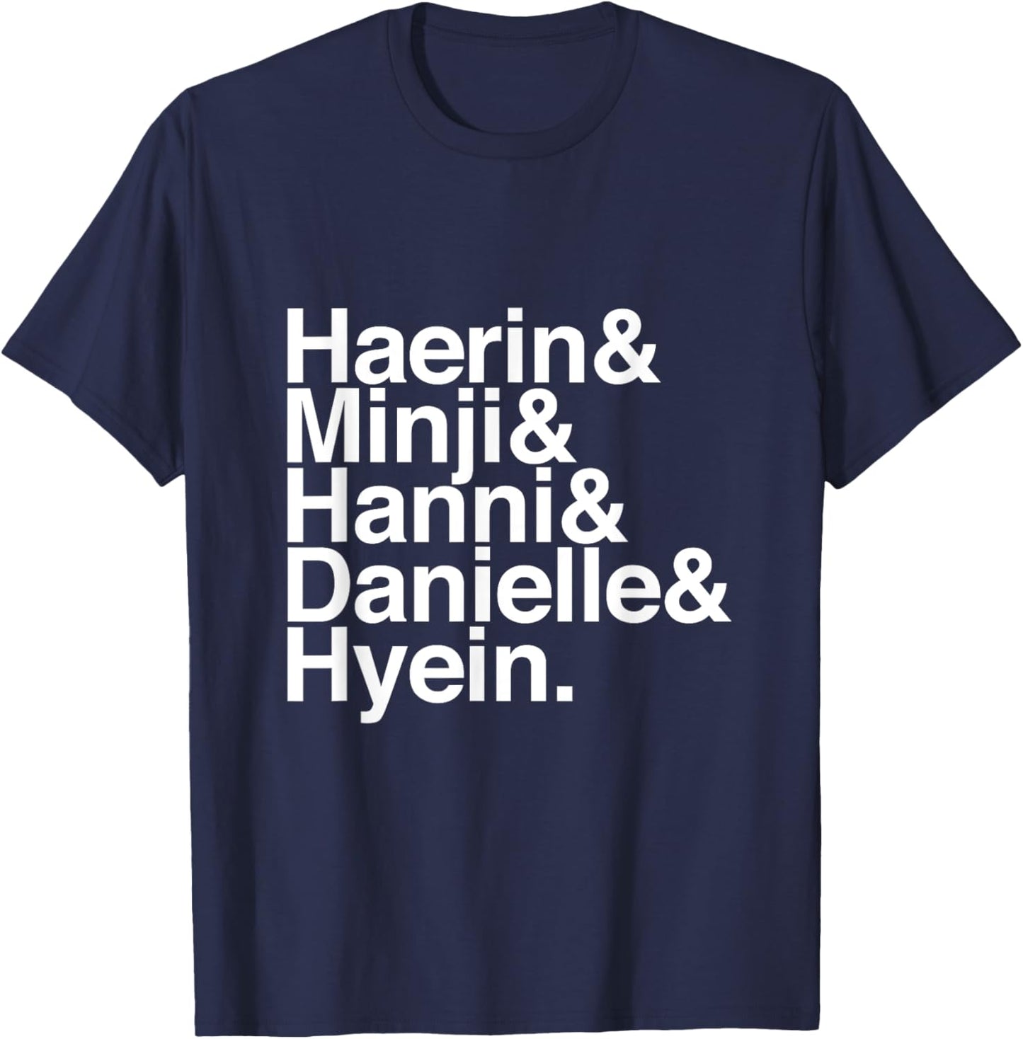 Haerin & Minji & Hanni & Danielle & Hyein T-Shirt - T-Shirt | Navy