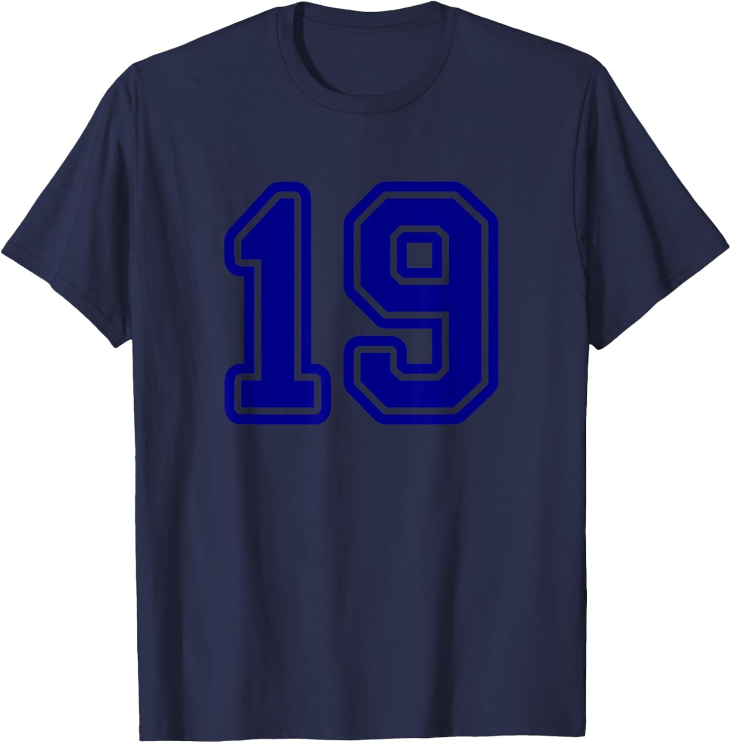 Number #19 Blue Sport Varsity Number 19 T-Shirt - T-Shirt | Navy