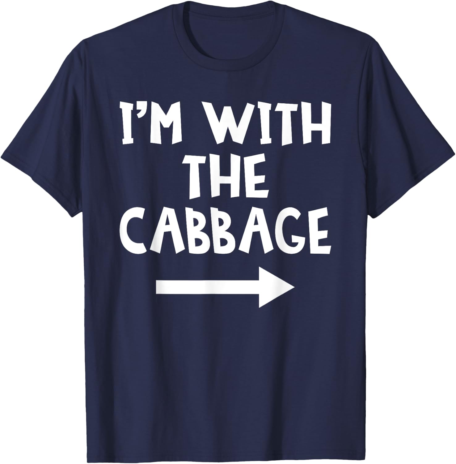 I'm With The Cabbage Funny Matching Couple Halloween Costume T-Shirt - T-Shirt | Navy