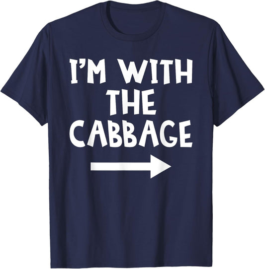 I'm With The Cabbage Funny Matching Couple Halloween Costume T-Shirt - T-Shirt | Navy