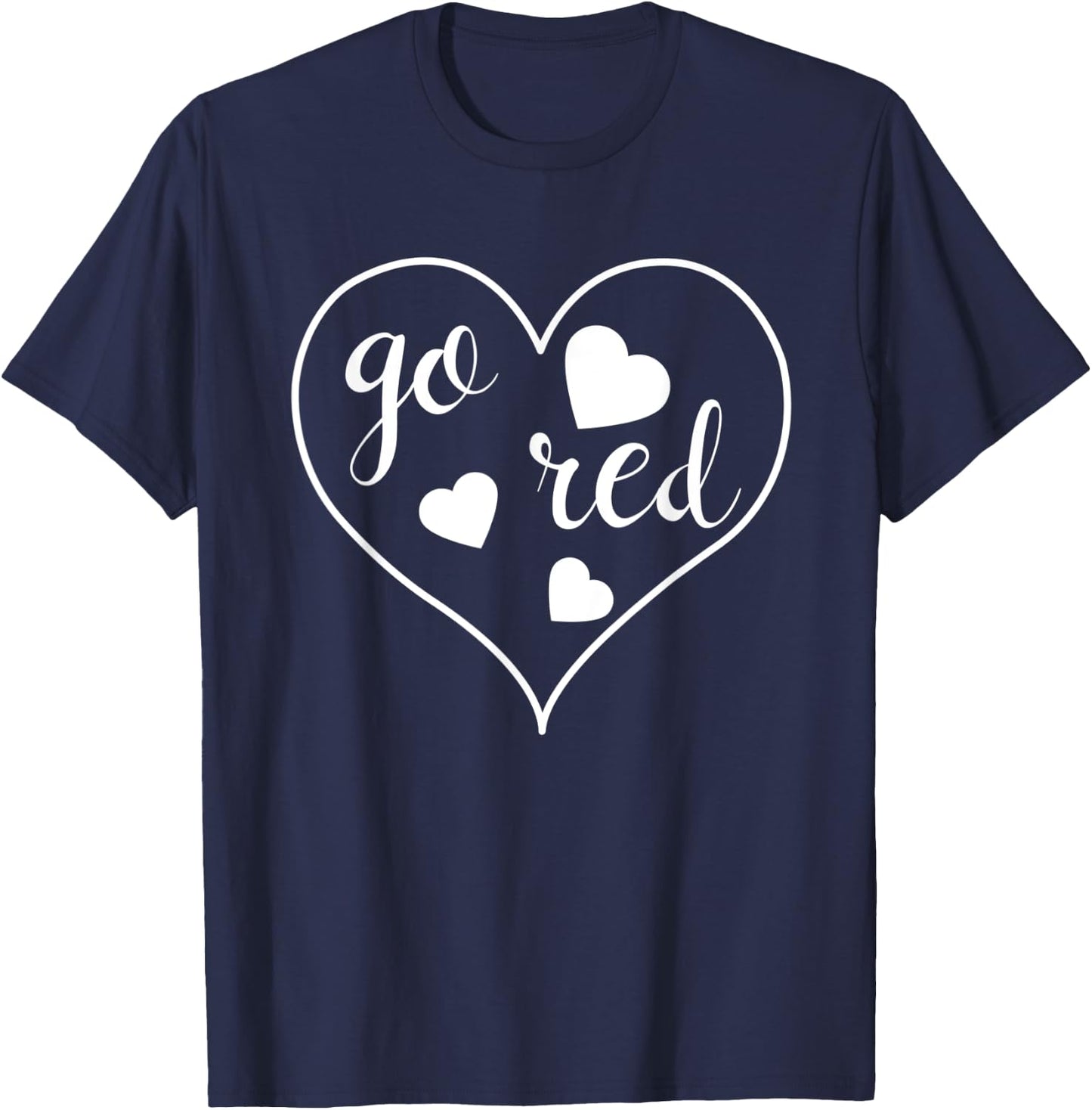 Go Red Heart Disease Awareness Gifts Men Kids Boys T-Shirt - T-Shirt | Navy
